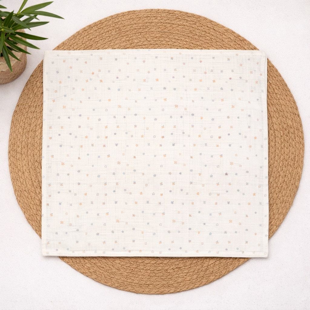 Soft Crinkled Muslin Baby Bath Towel | Newborn Towel-Multi Stars code:NBE